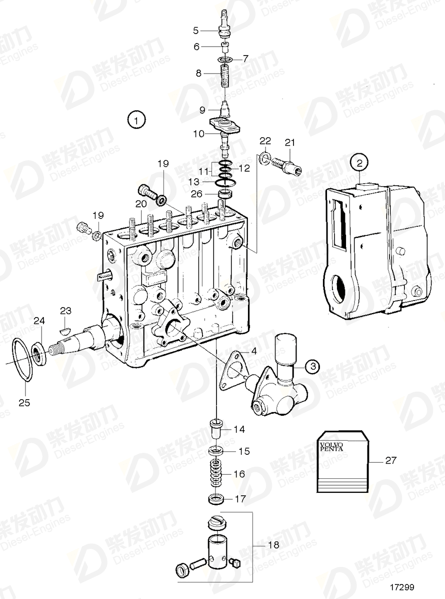 VOLVO Delivery valve retai 3828814 Drawing